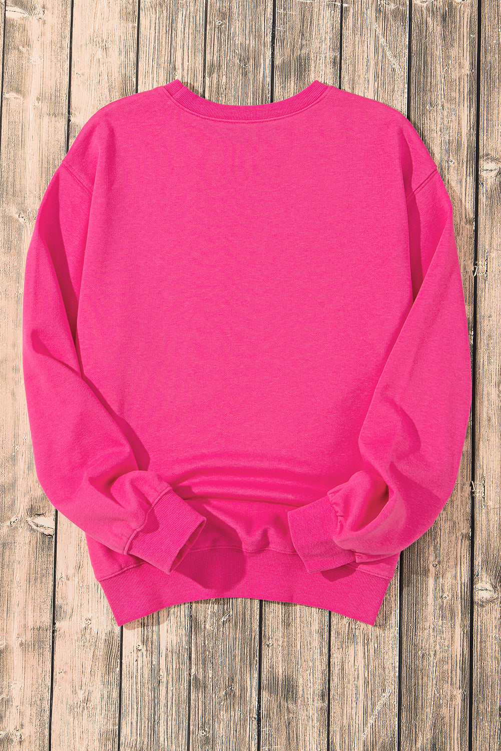 Cow & Sequin Double Heart Patch Graphic Sweatshirt | Strawberry Pink