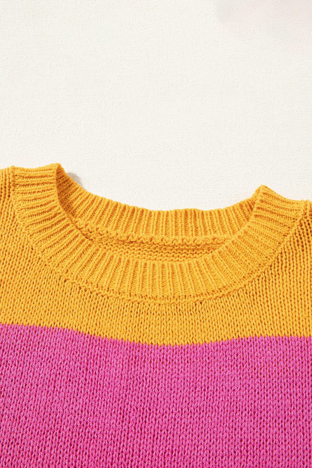 Colour Block Knitted T-Shirt Sweater | Orange Stripe