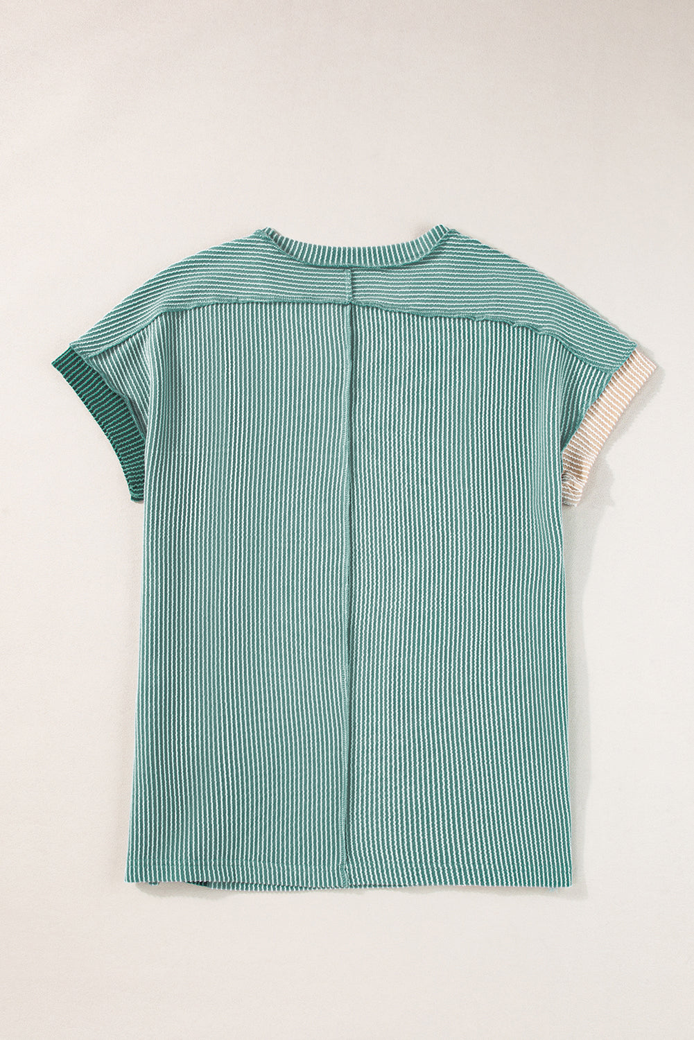 Textured Colourblock Crew Neck T Shirt | Mint Green