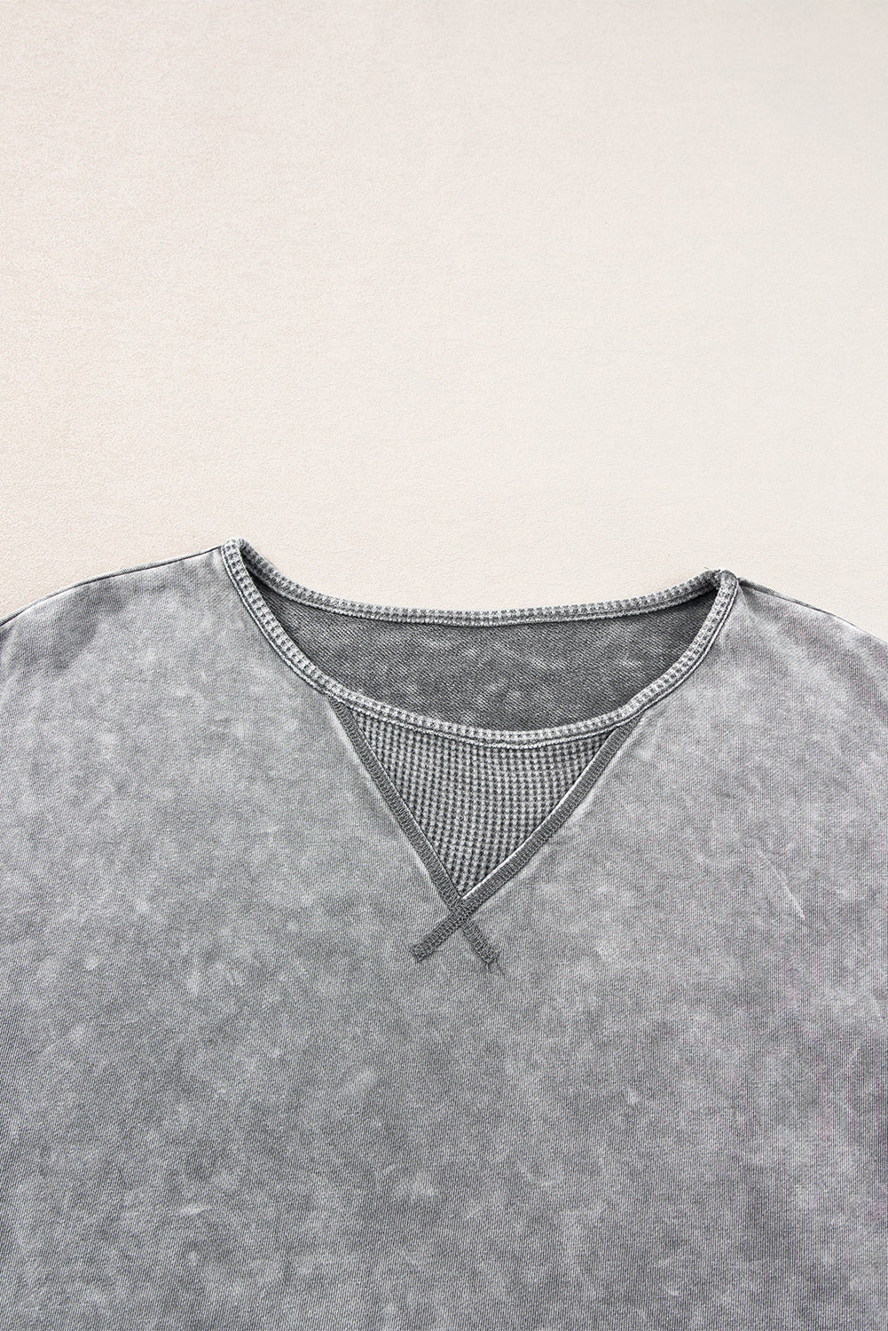 Mineral Wash Exposed Seam Drop Shoulder Oversized Tee | Philippine Gray