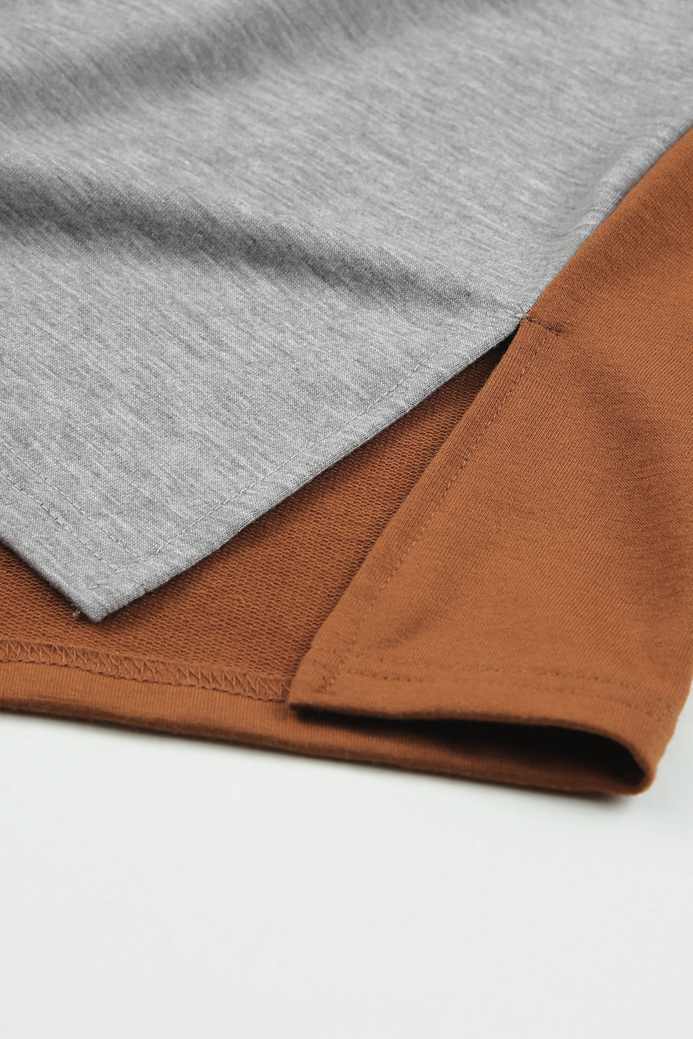 Turn-Down Collar Colourblock Pullover Sweatshirt | Brown