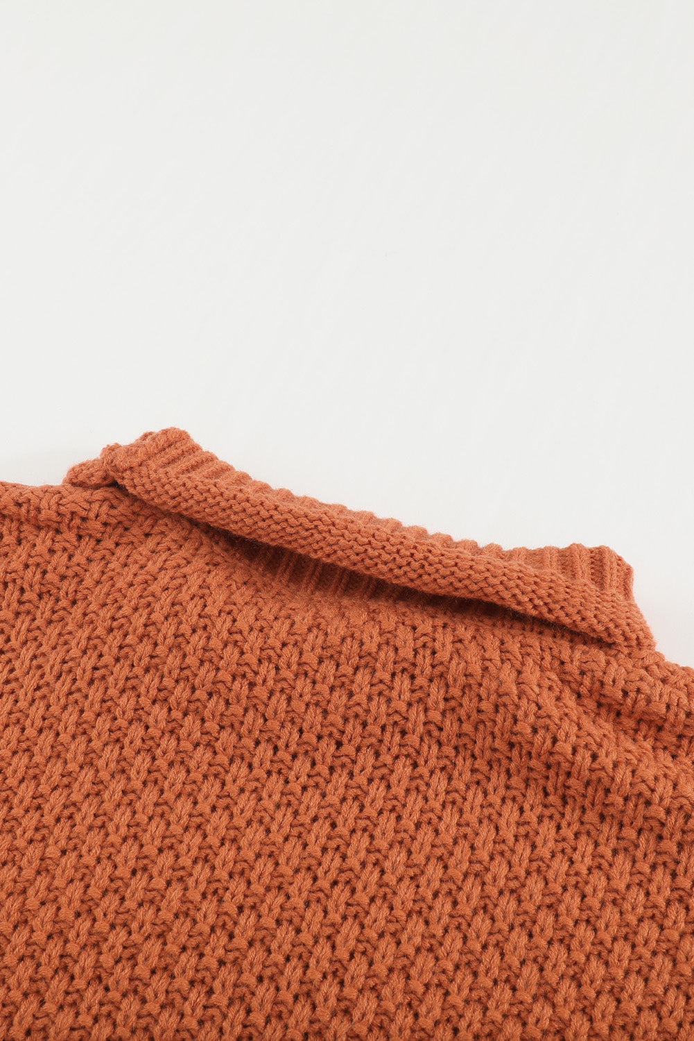 Oversized Chunky Batwing Long Sleeve Turtleneck Sweater | Orange