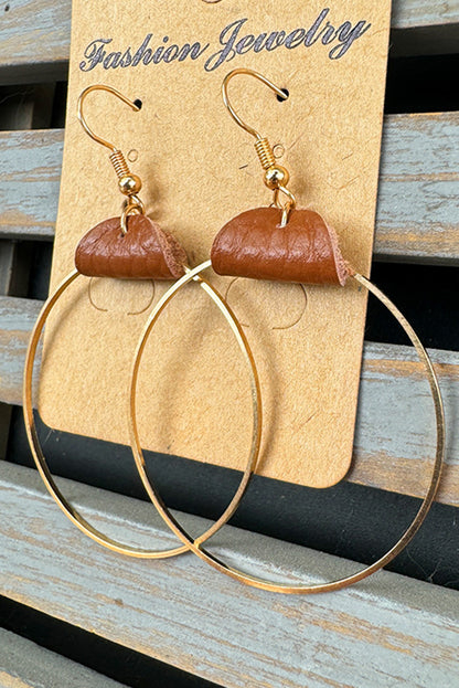 Pu Leather Hoop Earrings | Chestnut