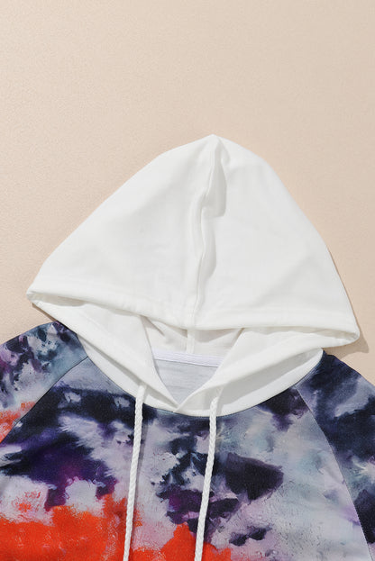 Tie Dye Drawstring Kangaroo Pocket Hoodie | Multicolour