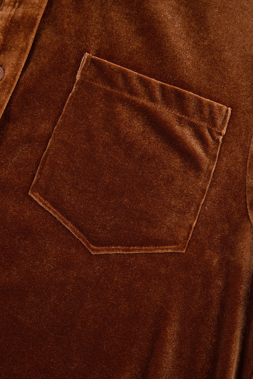 Chest Pocket Velvet Shirt | Chestnut