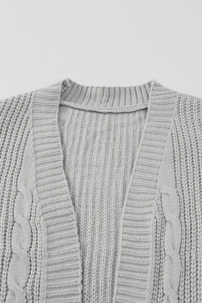 Knit Texture Long Cardigan | Gray