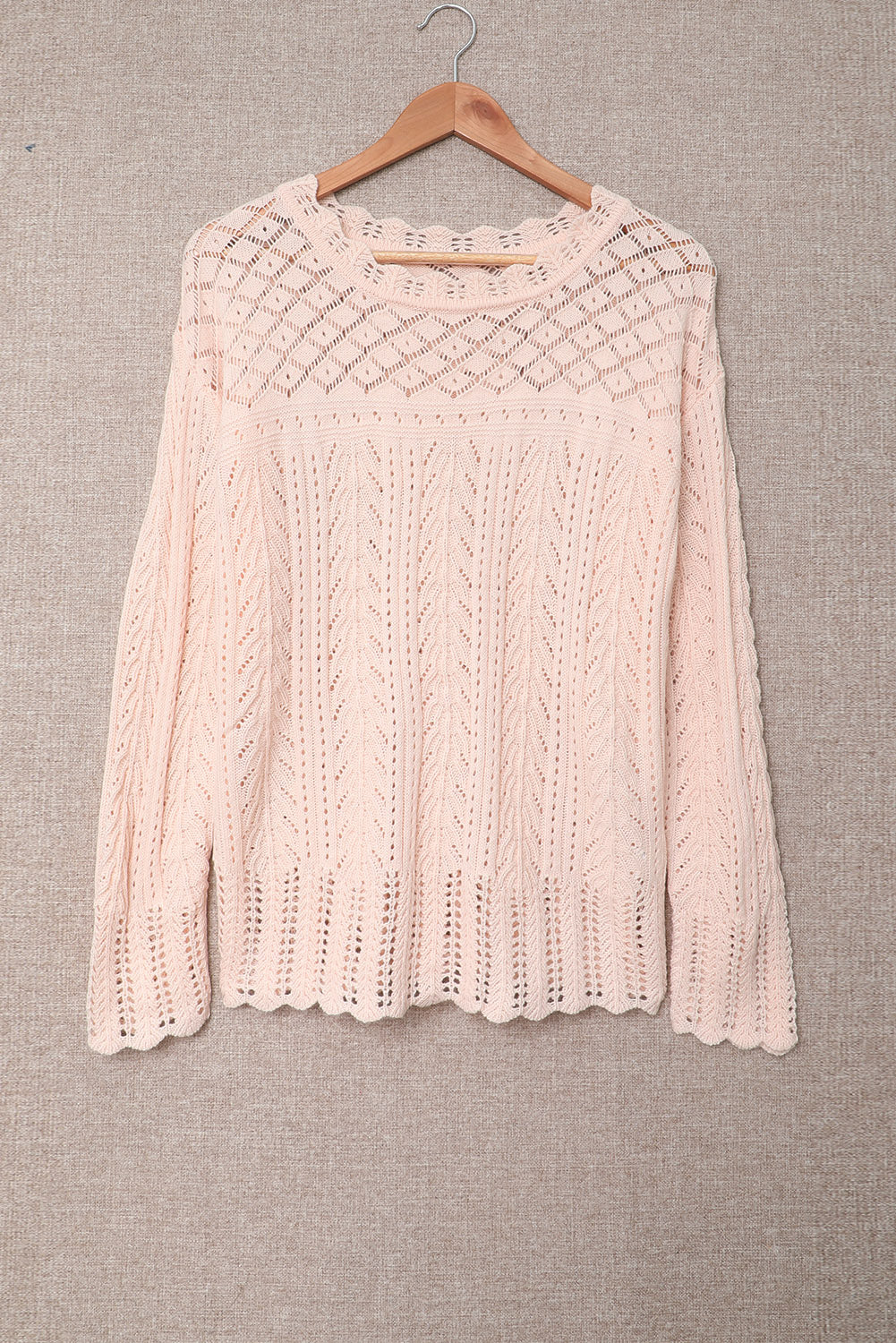 Solid Drop Shoulder Knit Sweater | Pink