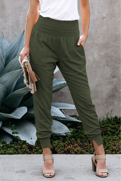 Pocketed Casual Joggers | Green