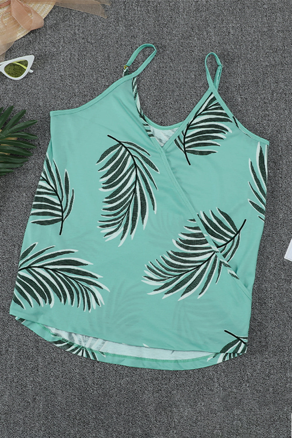 Tropical Plant Print Tank Top | Green