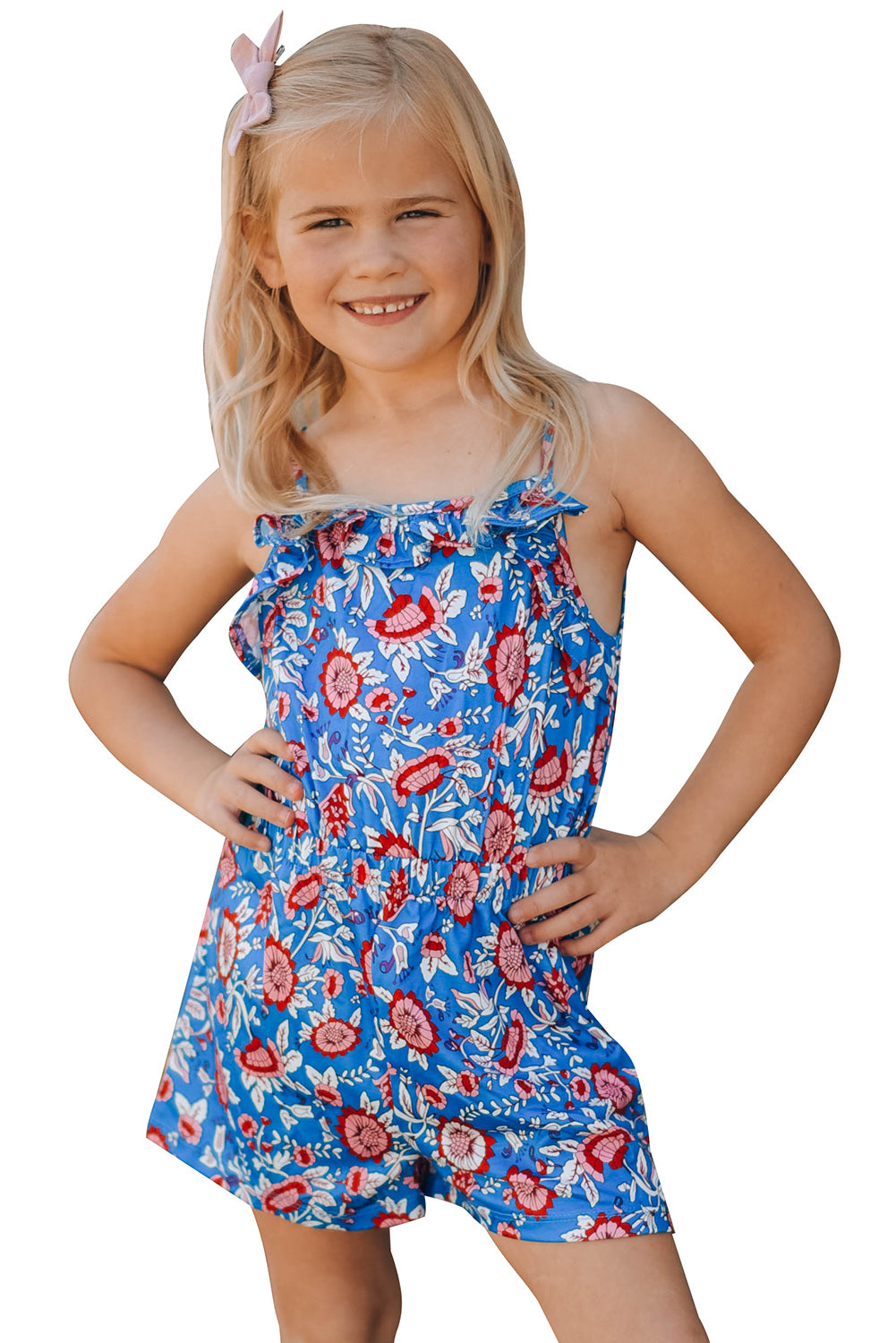 Girls' Sleeveless Romper | Blue