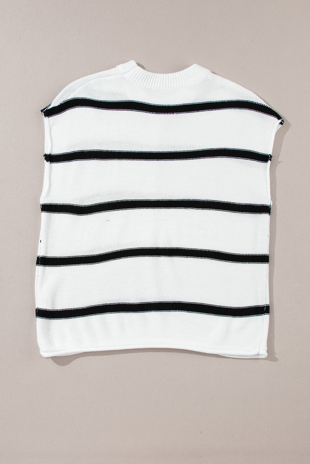 Striped Batwing Sleeve Sweater Tee | White