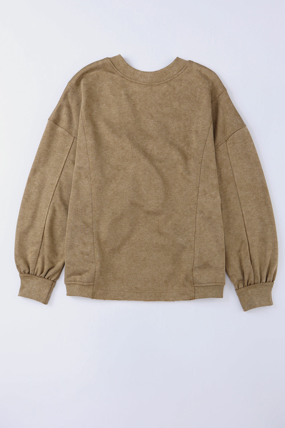 Exposed Seam Twist Open Back Oversized Sweatshirt | Khaki