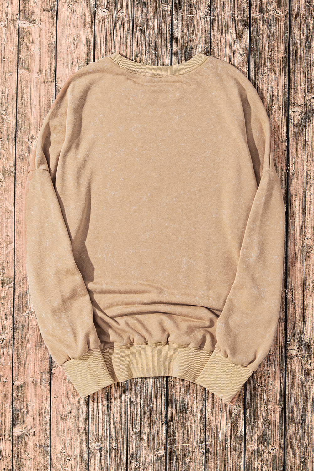 Drop Shoulder Ribbed Trim Oversized Sweatshirt | Khaki