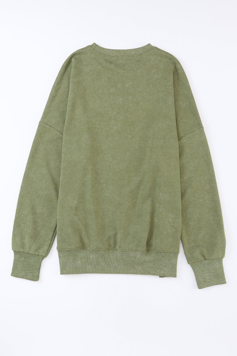 Drop Shoulder Ribbed Trim Oversized Sweatshirt | Green