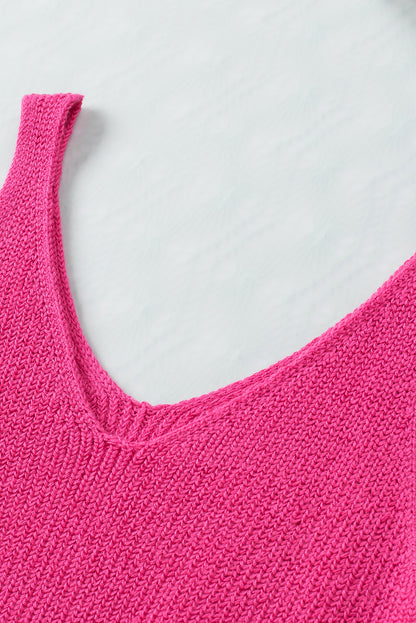 Cropped Woolen Knit Vest | Rose