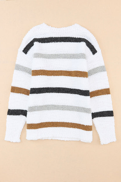 d Popcorn Knit Sweater | Stripe