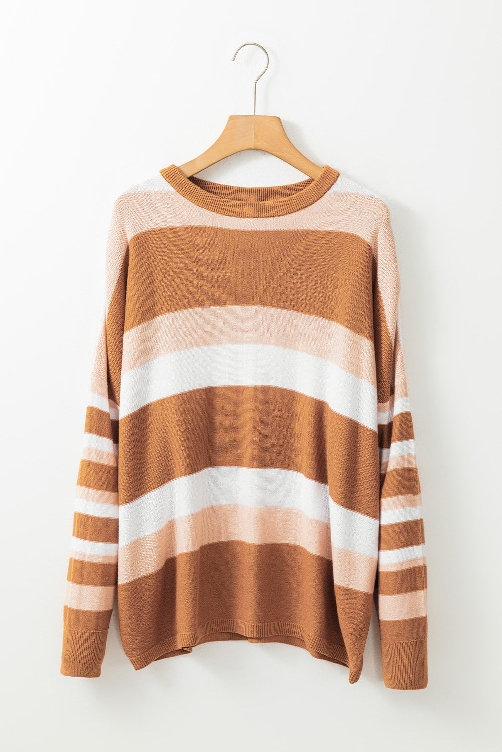 Striped Knit Drop Shoulder Loose Sweater | Multicolour