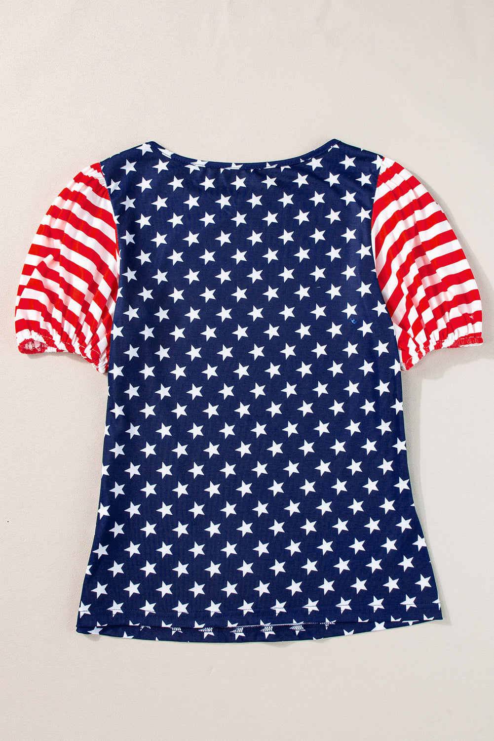 4th of July Stars Stripes Puff Sleeve T Shirt | Navy Blue