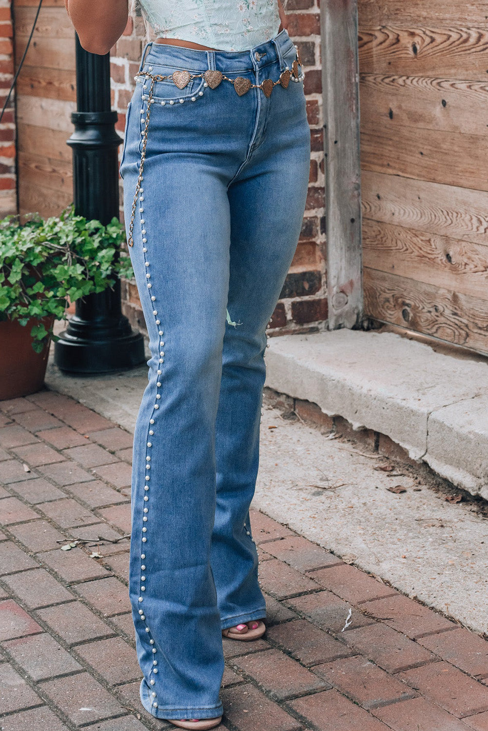 Pearl Boot Cut Denim Jeans | Dusk Blue