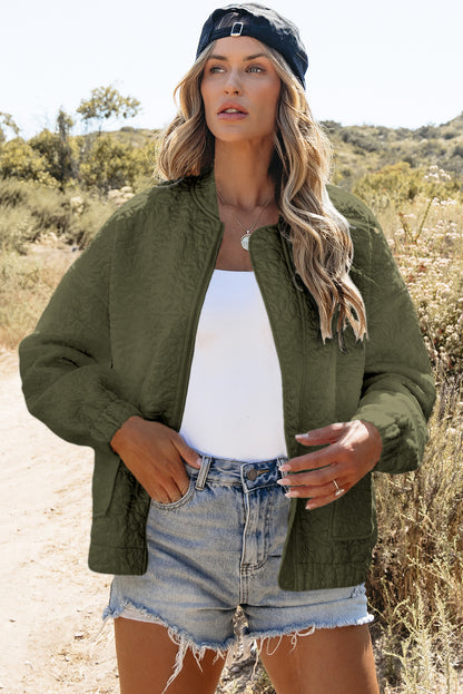 Floral Quilted Jacket | Jungle Green