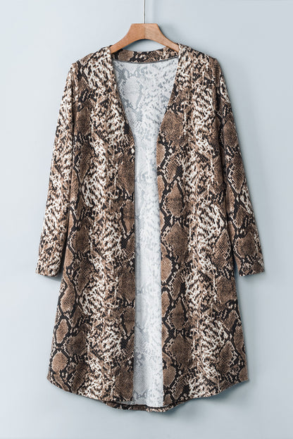 Snake Print Long Cardigan | Multicolour