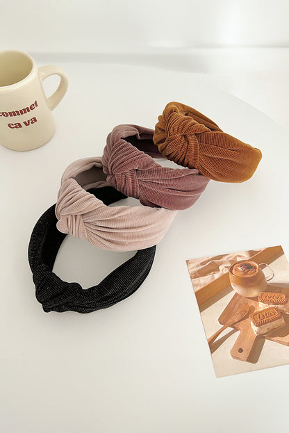 Knotted Ribbed Wide Headband | Chestnut