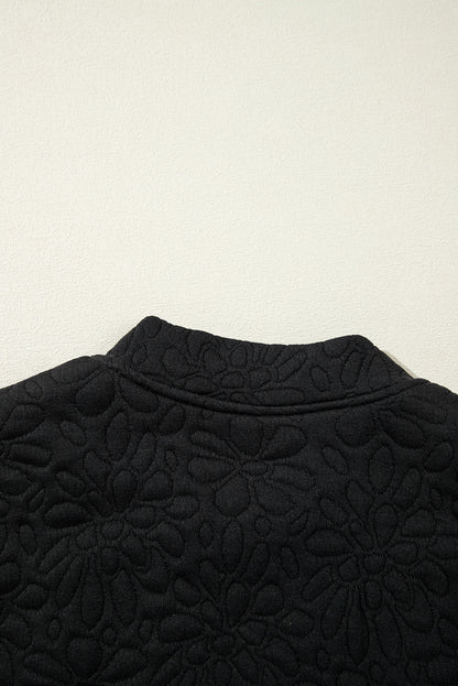 Floral Quilted Jacket | Black