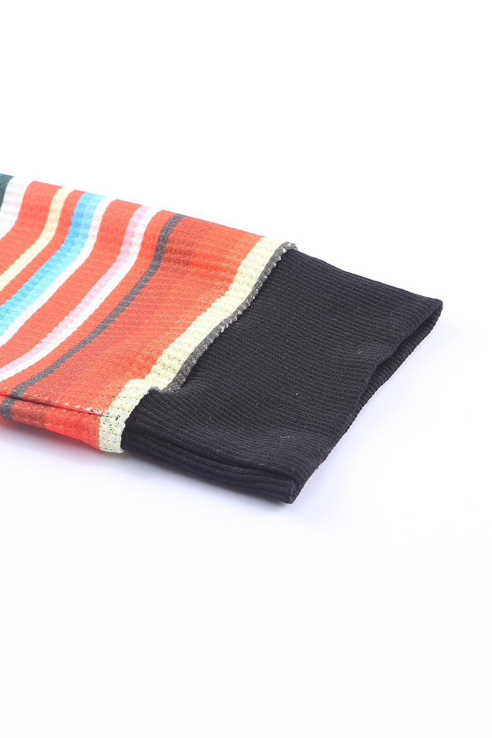 Colourful Striped Patchwork Kangaroo Pocket Hoodie | Multicolour