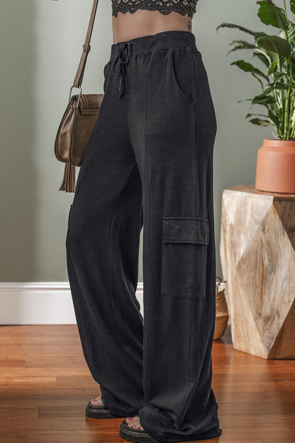 Cargo Pockets Drawstring Sweatpants | Carbon Grey