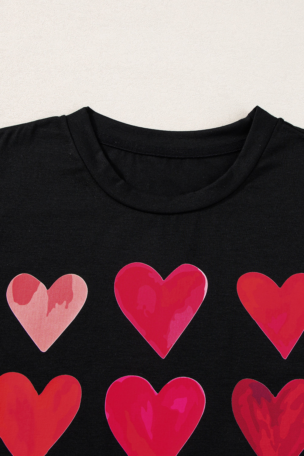 Valentine'S Day Heart Graphic Tee | Black