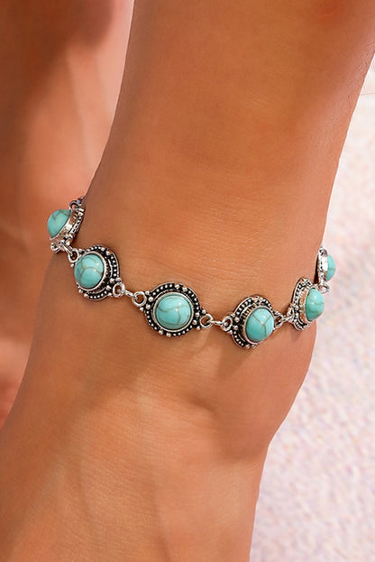 Bohemia Natural Turquoise Anklet | Mint Green