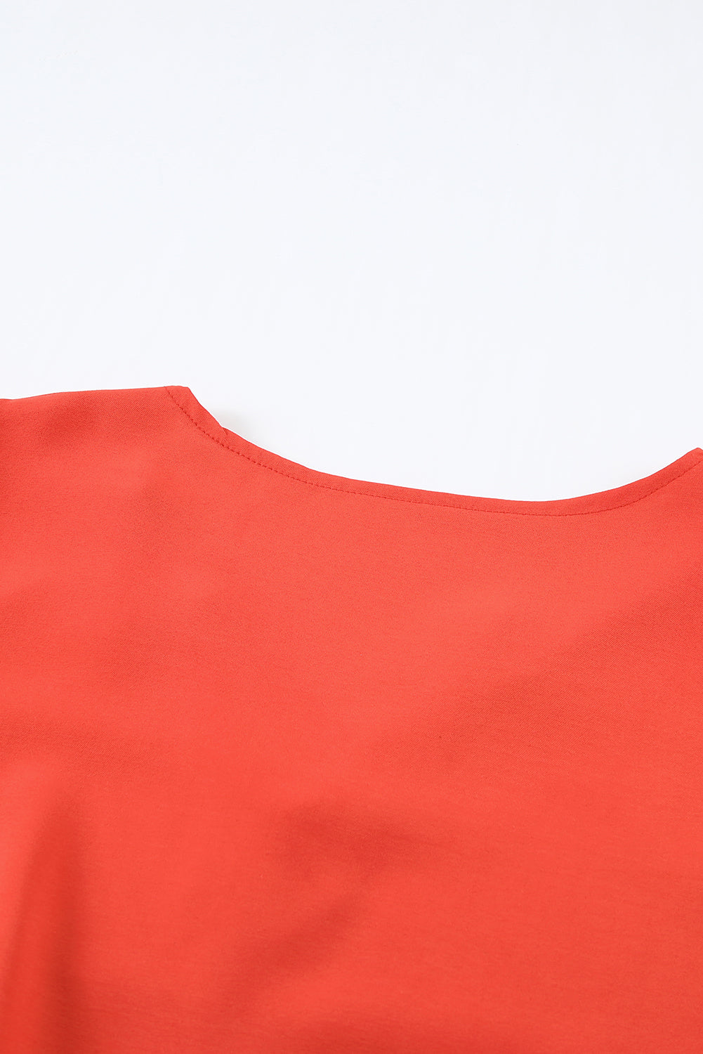 Fiery  Flare Sleeve V Neck Loose Blouse | Red