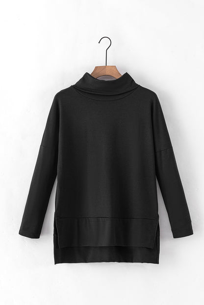 Cowl Neck Shift Tunic Top | Black