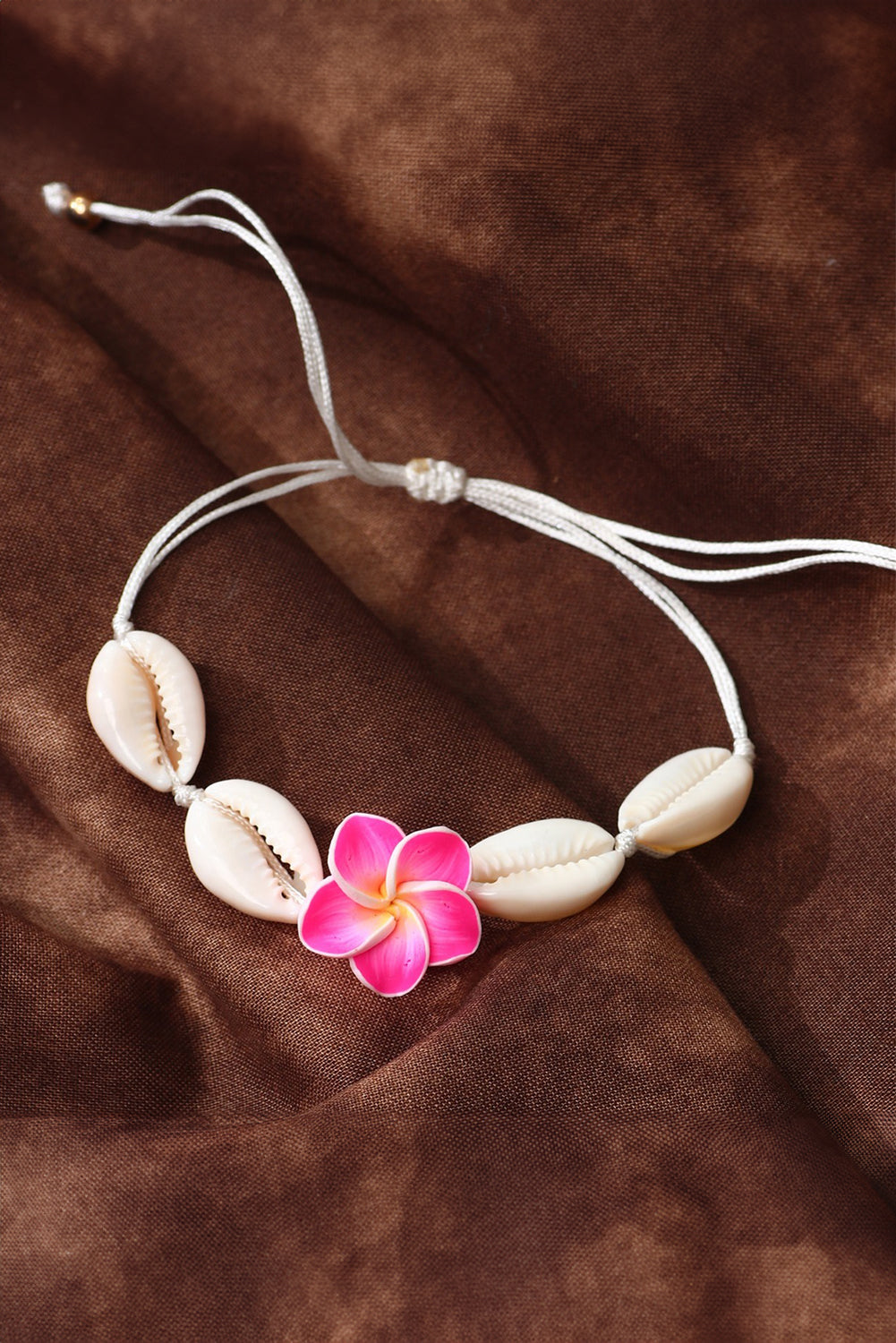 Flower Seashell Adjustable Bracelet | White