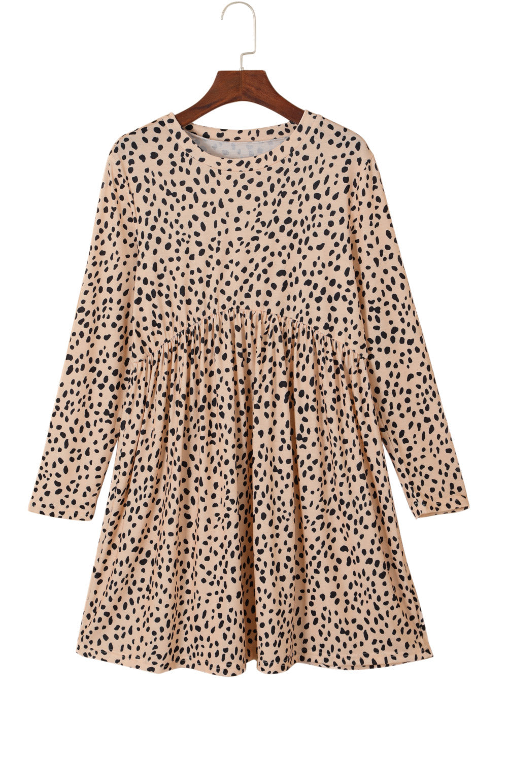 Long Sleeve Babydoll Dress | Leopard