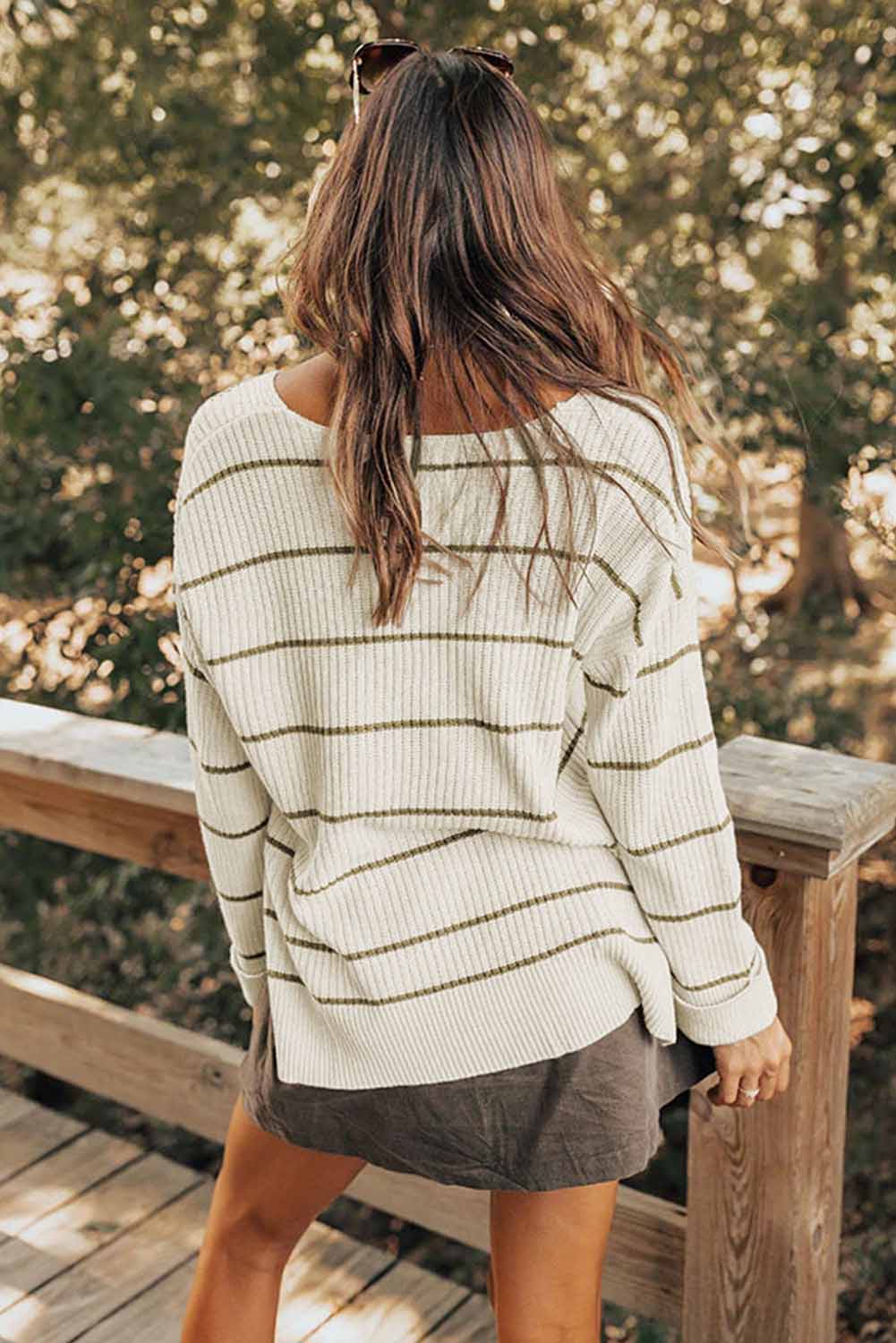 Chest Pocket d Sweater | Stripe