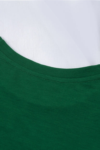 Solid Colour Crew Neck Tee | Green