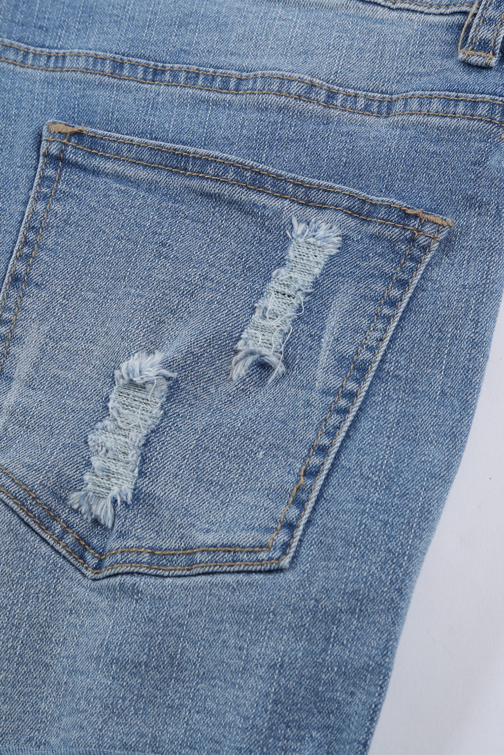 Vintage Faded And Distressed Denim Shorts | Sky Blue