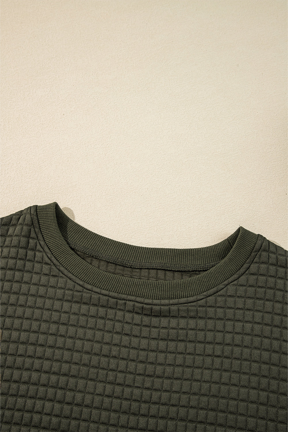 Solid Colour Quilted Textured Pullover And Joggers Set | Vineyard Green