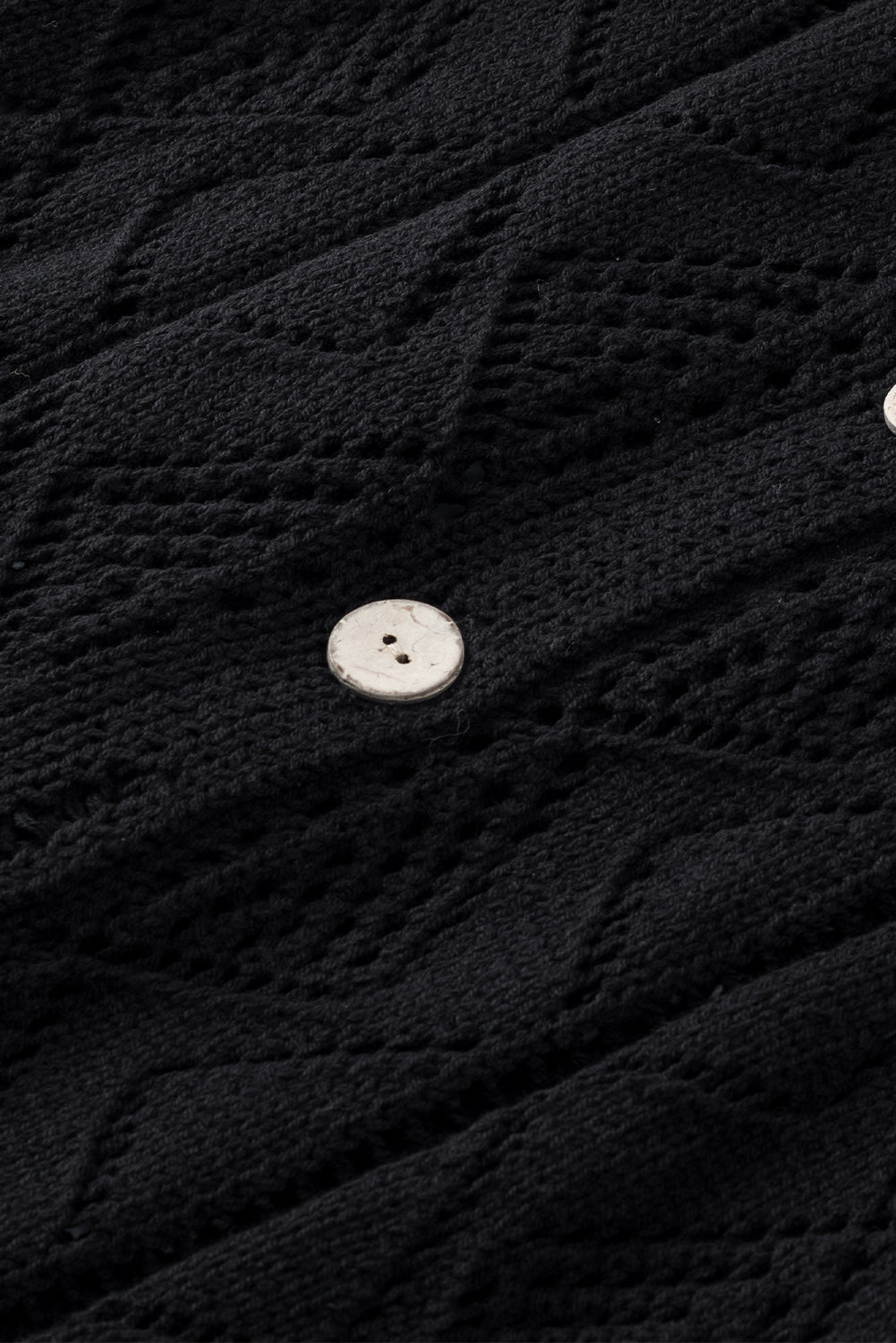 Hollow-Out Openwork Knit Cardigan | Black