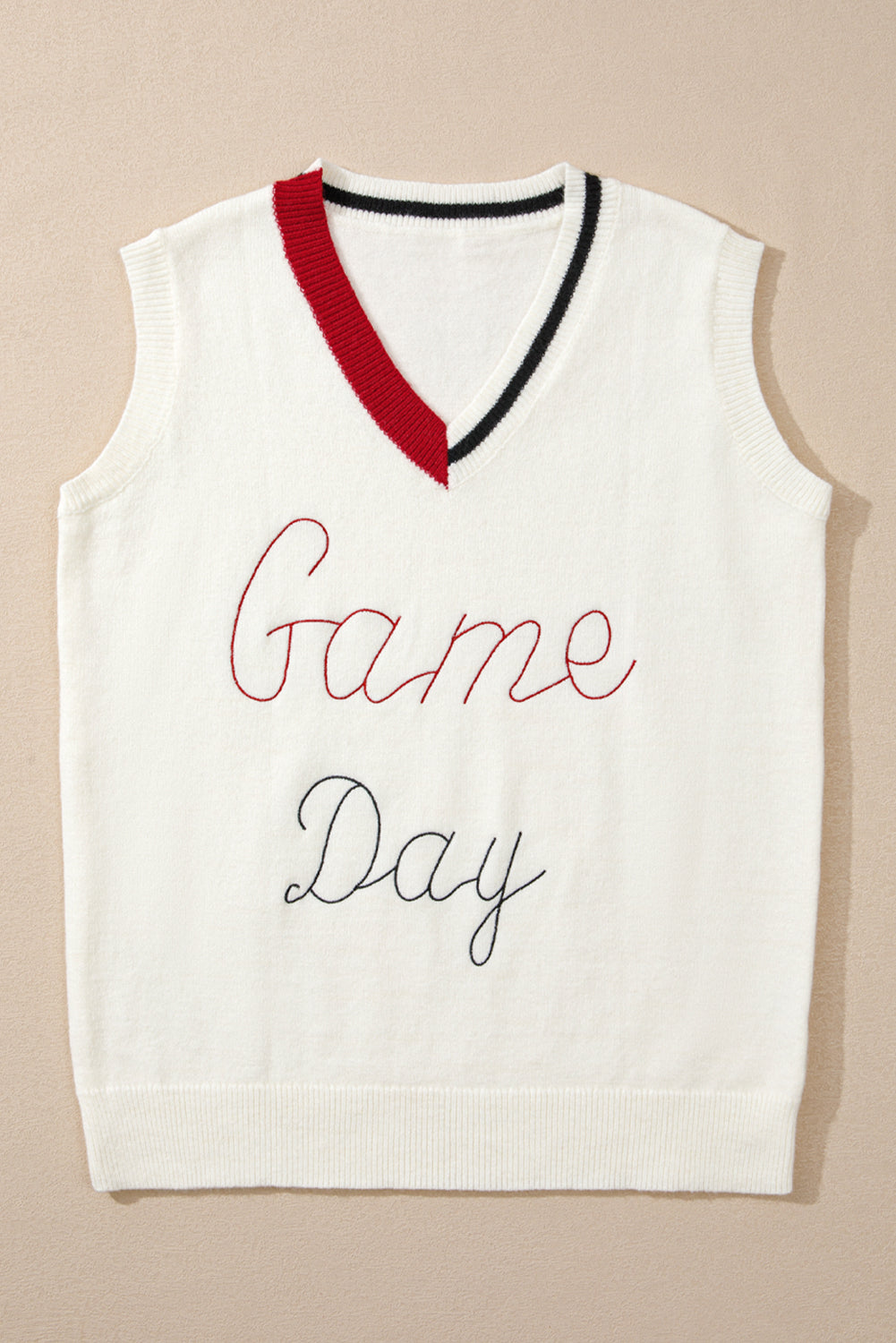 Vintage Game Day Sweater Vest | White