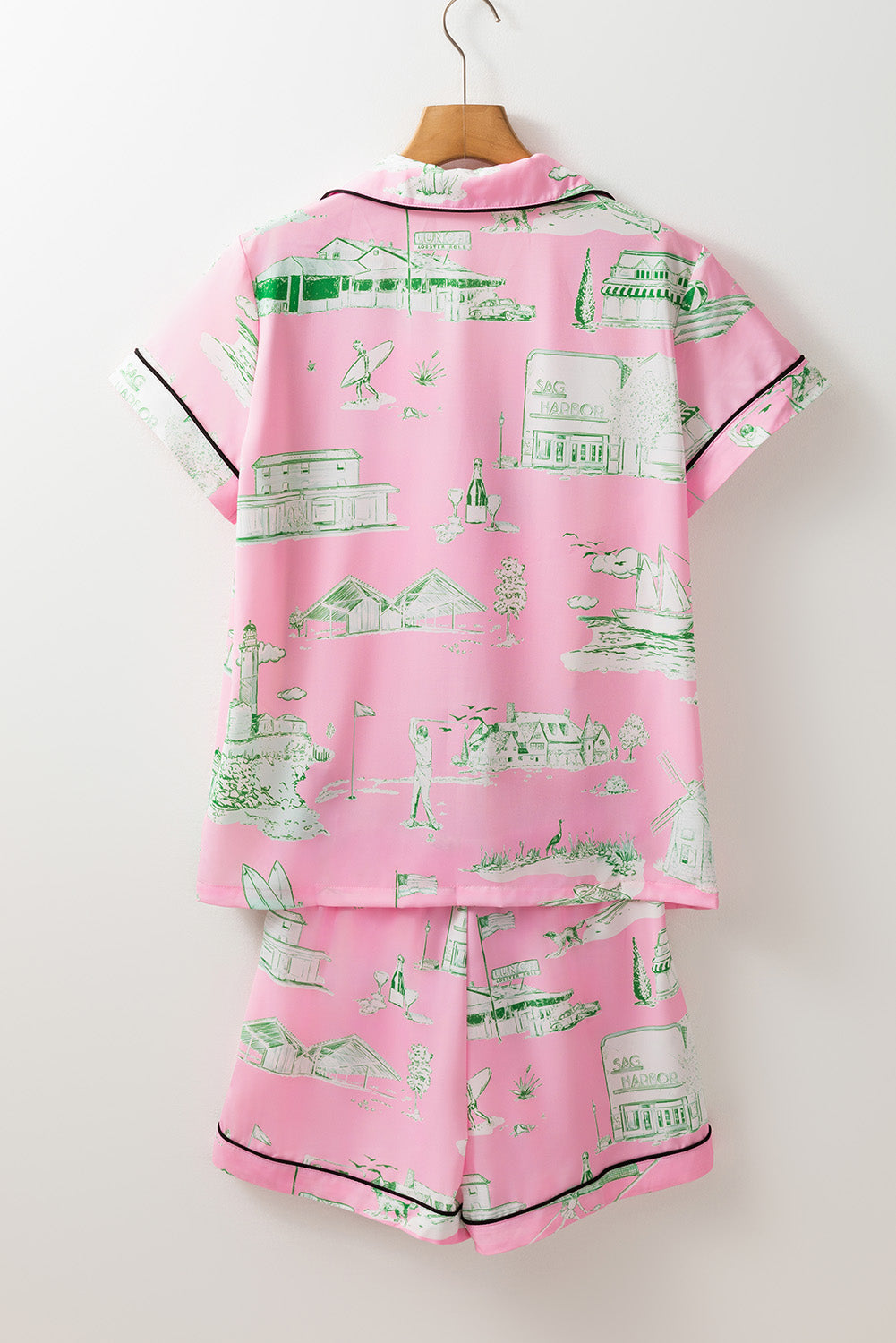 Holiday Resort Short 2Pcs Pajama Set | Pink