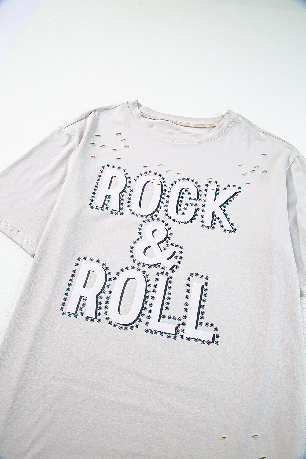 Rock & Roll Graphic Distressed Vintage Tee | Gray