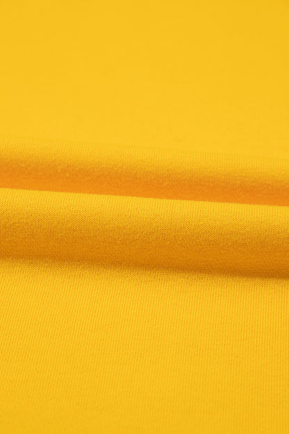 Colour Block Thumbhole Sleeve Drop Shoulder Sweatshirt | Yellow