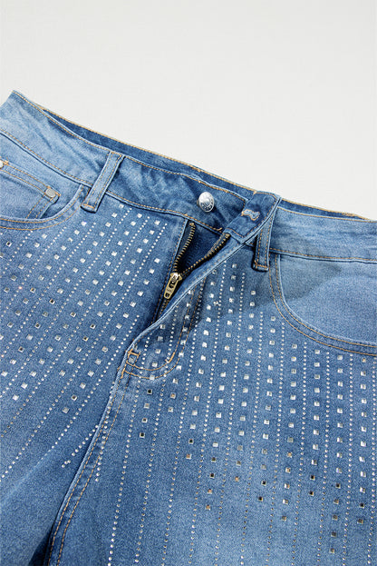 Rhinestone Embellished Denim Shorts | Ashleigh Blue