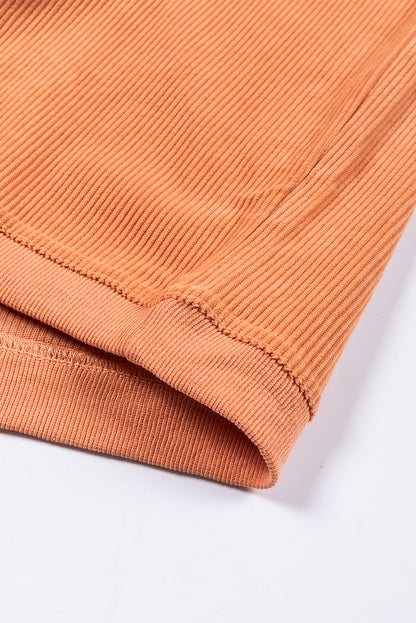 Ribbed Corduroy Oversized Sweatshirt | Orange