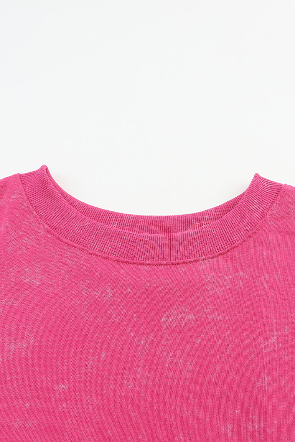 Acid Wash Relaxed Fit Seamed Pullover Sweatshirt With Slits | Rose