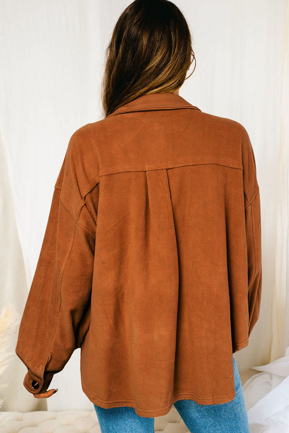 Flap Pocket Buttoned Jacket | Brown