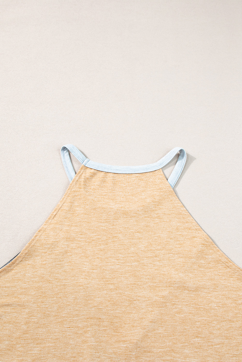 Geometric Colour Block Sleeveless Top | Light French Beige