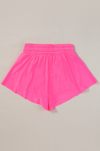 Frilly High Waist Petal Wrap Swim Shorts | Rose Red